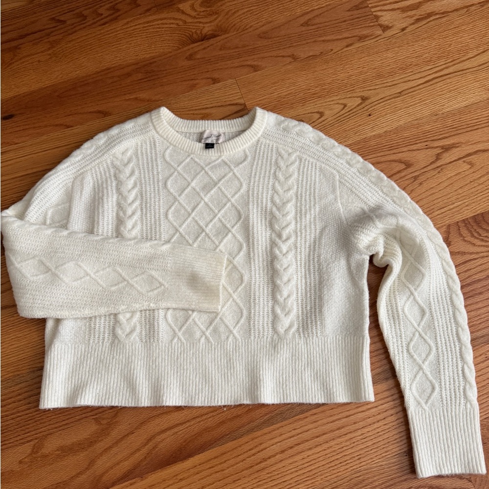 Universal Thread Women's Cable Knit Sweater - White